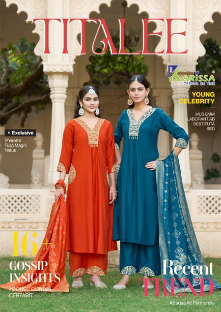 Titalee By Karissa Viscose Roman Wholesale Kurti With Bottom Dupatta In India